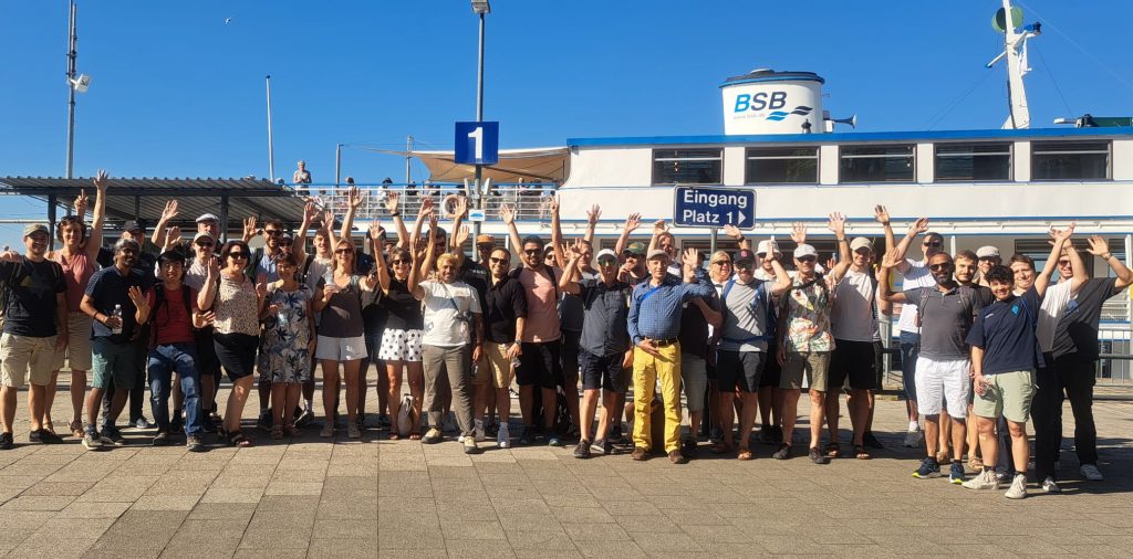 The ISC Konstanz team during the company outing on 28 July 2026 at Meersburg harbour on Lake Constance. After a boat trip across the lake, the team explored Meersburg Castle, enjoyed lunch at the medieval tavern "Drachenfeuer" and visited the VINEUM museum, followed by a local wine tasting. The outing offered a welcome opportunity to recharge and strengthen team spirit after several intensive weeks of commissioning ISC Konstanz's new research laboratories.